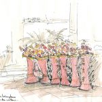 Fleurs à l'accueil d'un restaurant