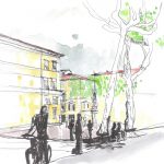 Piazza Napoleone avant l'orage