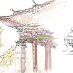 Kiosque sur la place principale de Dali