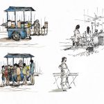 Vendeurs de rue, Vientiane