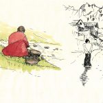 Moine à la vaisselle