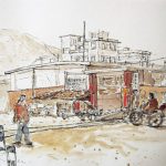 La voie ferrée qui coupe Haitun Lu