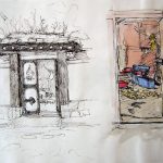 Dans l'embrasure d'une porte...