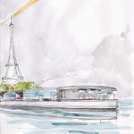 Bateau contemporain sur la Seine 2