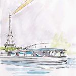 Bateau contemporain sur la Seine