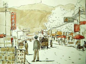 Travel sketchbook in China, Yunnan, Pauline Fraisse